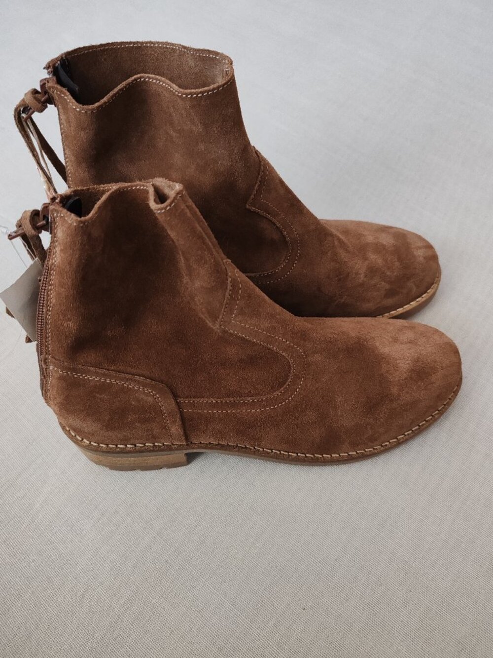 Cruza Tendencia Brown Suede Back-Zip Ankle Boots - Size 9 Made in Portugal - NWT